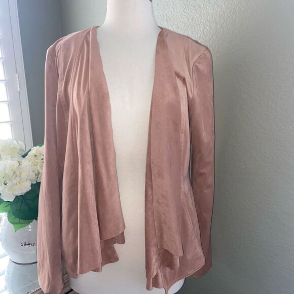 NWOT Anthropologie Hutch Draped Faux Suede Jacket Neutral Beige Large - Picture 9 of 16